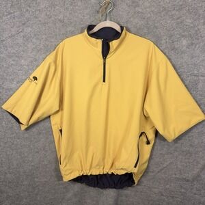Zero Restriction Reversible Windbreaker Mens Sz‎ M Blue Yellow Cinch Waist Logo